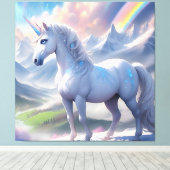 Elegante Sprookjeseenhoorn in een Fantasy Vale Canvas Afdruk (Insitu (Houten vloer))