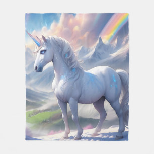 Elegante Sprookjeseenhoorn in een Fantasy Vale Fleece Deken