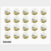 Elegante Sprookjeskasteel Bruiloft Ronde Sticker (Vel)