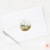 Elegante Sprookjeskasteel Bruiloft Ronde Sticker (Envelop)