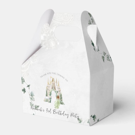 Elegante sprookjesprinses | Verjaardagsfeestje Bedankdoosjes (Achterkant)