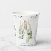 Elegante sprookjesprinses | Verjaardagsfeestje Papieren Bekers (Achterkant)