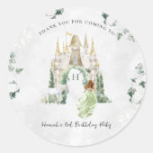 Elegante sprookjesprinses | Verjaardagsfeestje Ronde Sticker (Voorkant)