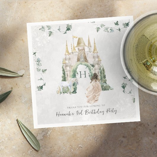 Elegante sprookjesprinses | Verjaardagsfeestje Servet