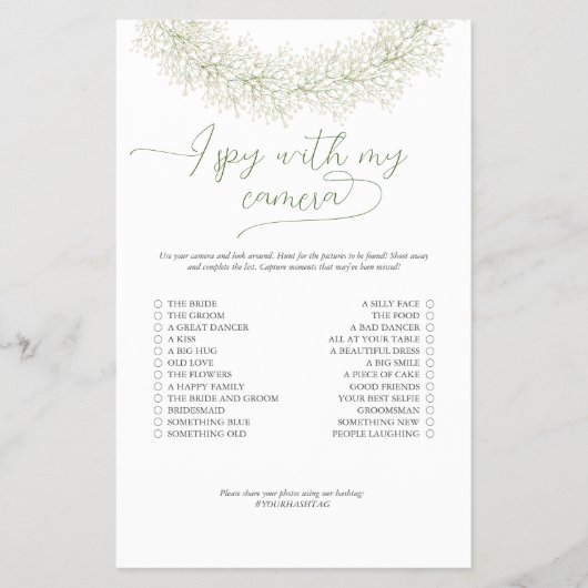 Elegante Spy Met Camera Bruidsfeest Game Flyer (Voorkant)