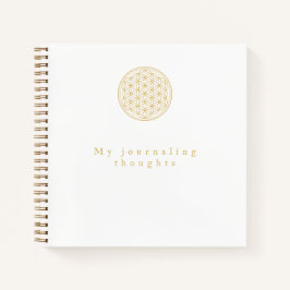 Elegante Square Golden Flower of Life Sjabloon Notitieboek
