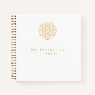 Elegante Square Golden Flower of Life Sjabloon Notitieboek