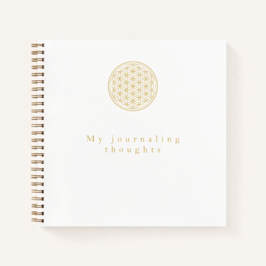 Elegante Square Golden Flower of Life Sjabloon Notitieboek (Voorkant)