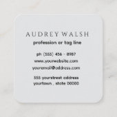 Elegante Square Visitekaartje Design ondernemers (Achterkant)