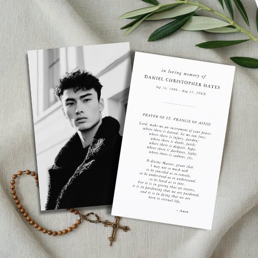 Elegante St. Francis Fotogebed Kaart Visitekaartje