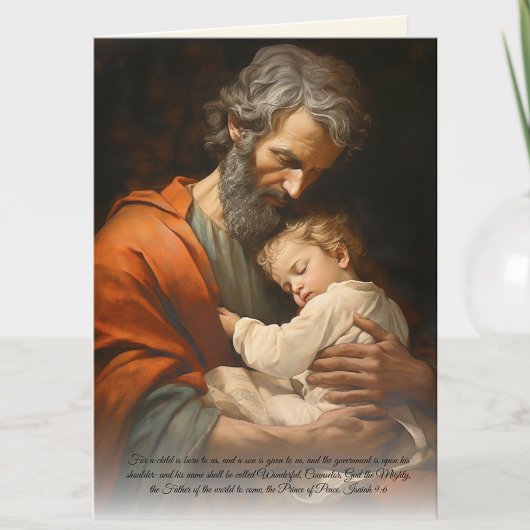 Elegante St. Joseph & Jesus Schriftvers Kaart