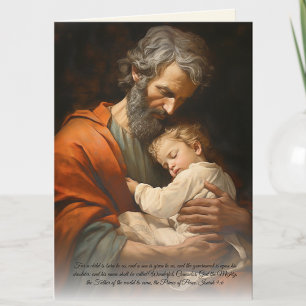 Elegante St. Jozef & Jezus Bijbelvers  Kaart