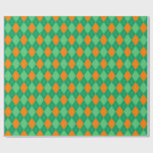 Elegante St Patrick's Day Green & Oranje Argyle Cadeaupapier (Vlak)