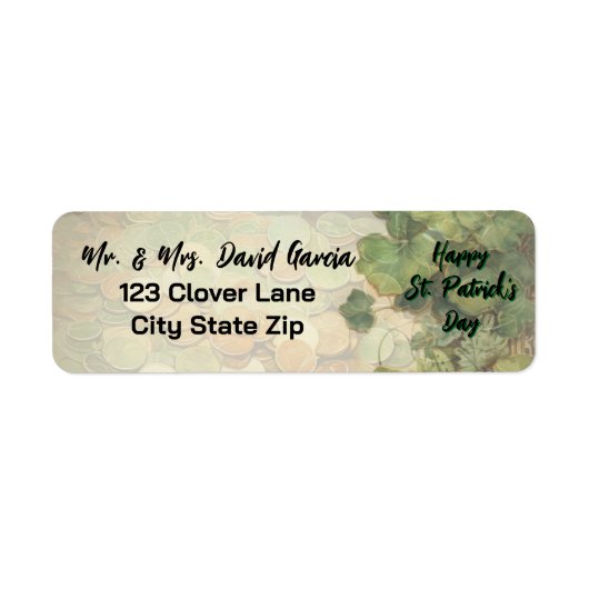 Elegante St. Patrick's Day groene klaver Etiket (Voorkant)