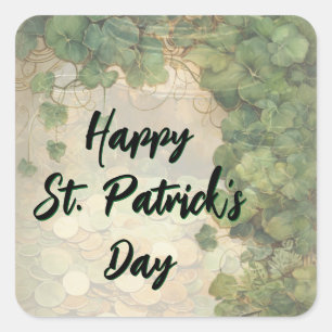Elegante St. Patrick's Day groene klaver Vierkante Sticker