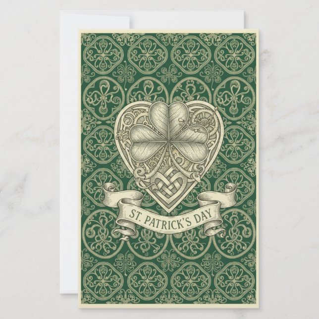 Elegante St. Patrick's Day Ierse Klaver Waarde  (Voorkant)