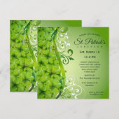 Elegante St. Patrick's Day-klaver en -krullen Kaart (Voorkant / Achterkant)