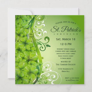 Elegante St. Patrick's Day-klaver en -krullen Kaart
