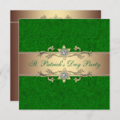 Elegante St. Patrick's Day Party Uitnodiging groen (Voorkant / Achterkant)