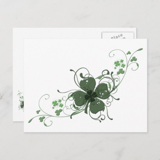 Elegante St. Patrick's Day Shamrock Design Art Briefkaart (Voorkant / Achterkant)