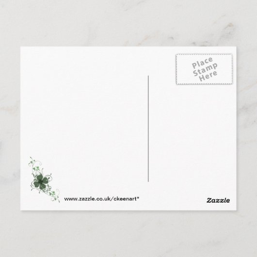 Elegante St. Patrick's Day Shamrock Design Art Briefkaart (Achterkant)