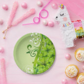 Elegante St. Patrick's Day Shamrocks en Scrolls Papieren Bordje (Feest)