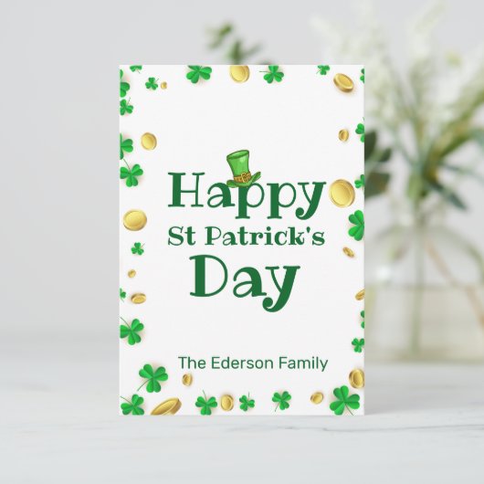 Elegante St. Patrick's Day wenskaart Kaart (Staand voorkant)