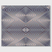 Elegante staalblauw en zandkleurige moderne chevro cadeaupapier (Vlak)