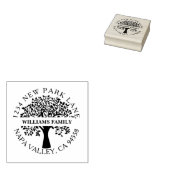 Elegante stamboom retouradres rubberen stempel (Gestempeld)