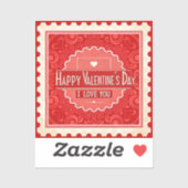 Elegante Stamp Style Valentijnsdag Sticker (Vel)