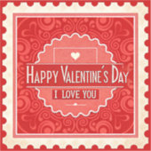 Elegante Stamp Style Valentijnsdag Sticker (Voorkant)