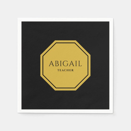 Elegante standaard cocktailservet met eigen naam e servet (Voorkant)