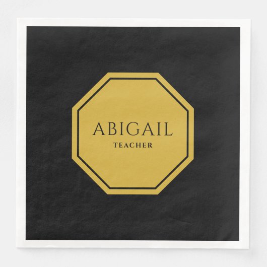 Elegante standaard servetten met eigen naam en tit (Voorkant)