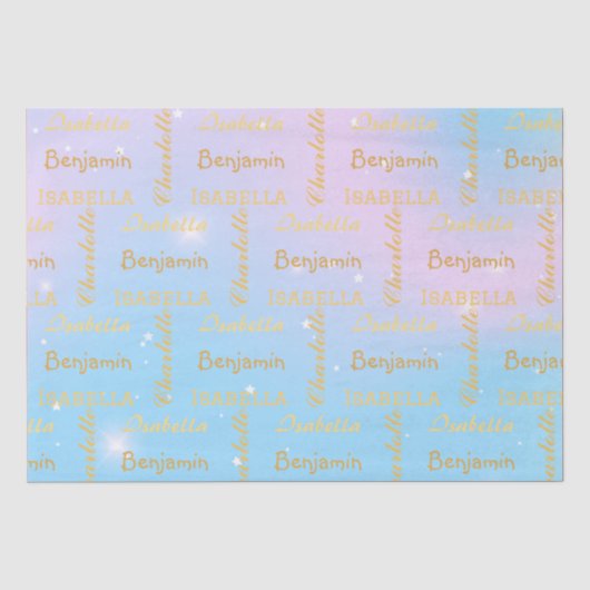 Elegante Star Rainbow Calligraphy Surprise DIY naa Tissuepapier (Voorkant)