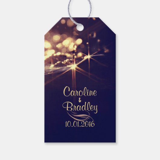 Elegante Starburst bruiloft gunst cadeau Labels Cadeaulabel (Voorkant)