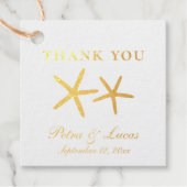 Elegante Starfish strand bruiloft Folie Bedankjes Labels (Voorkant)