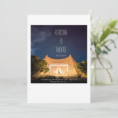 Elegante Stargazing Tent bruiloft uitnodiging Kaar (Staand voorkant)