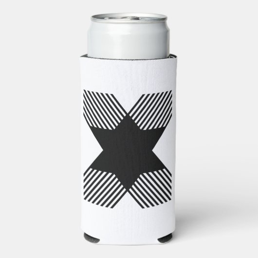 Elegante start met letter X monogram Seltzer Blikjeskoeler (Seltzer Achterkant)
