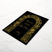 Elegante Steampunk Getuigen Voorstel Goud TLW26 Folie Uitnodiging (Gedraaid)