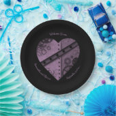 Elegante steampunk hart bruiloft receptie classy papieren bordje (Feest)