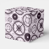 Elegante Steampunk horloge gear en damast patroon Bedankdoosjes (Achterkant)