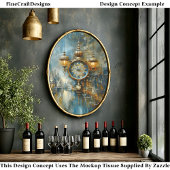 Elegante Steampunk Klok & Lantaarns A8 Decoupage Tissuepapier