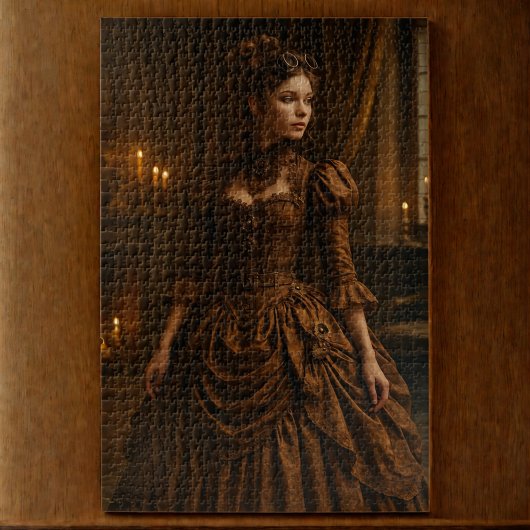 Elegante Steampunk Victoriaans Lady in Brown Legpuzzel