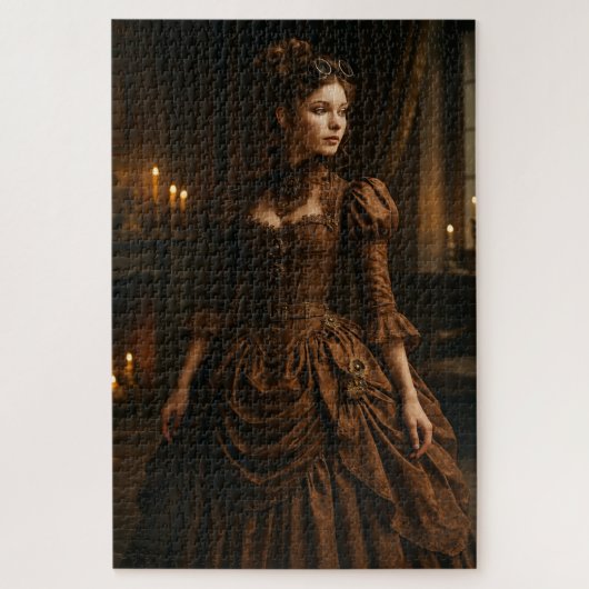 Elegante Steampunk Victoriaans Lady in Brown Legpuzzel (Verticaal)