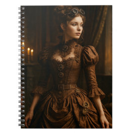 Elegante Steampunk Victoriaans Lady in Brown Notitieboek