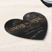 Elegante Steampunk Zwarte Trouwdag Kartonnen Onderzetters (Gekanteld)