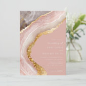 Elegante steen agaat marmer chique bruiloft kaart (Staand voorkant)