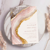 Elegante steen agaat marmer chique bruiloft kaart