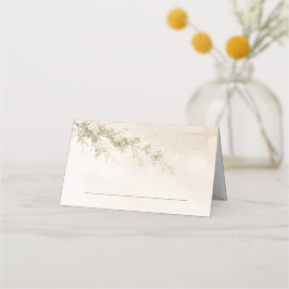 Elegante steen & bloemige trouwkaart gevouwen plaa plaatskaartje