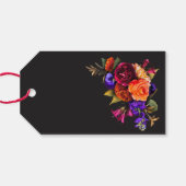 Elegante Stemming Levendig Oogst Bloemrijke Bruids Cadeaulabel (Achterkant Horizontaal)
